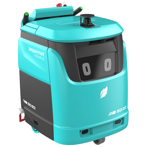 Peppermint's SD20 The ultimate compact, versatile Commercial Floor Scrubber Robot. Fully autonomous and effortlessly manageable.